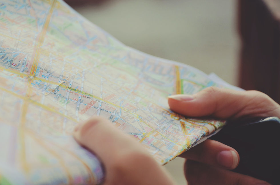 looking in a map