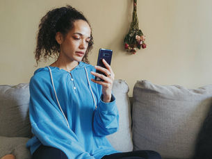 Woman looking at phone