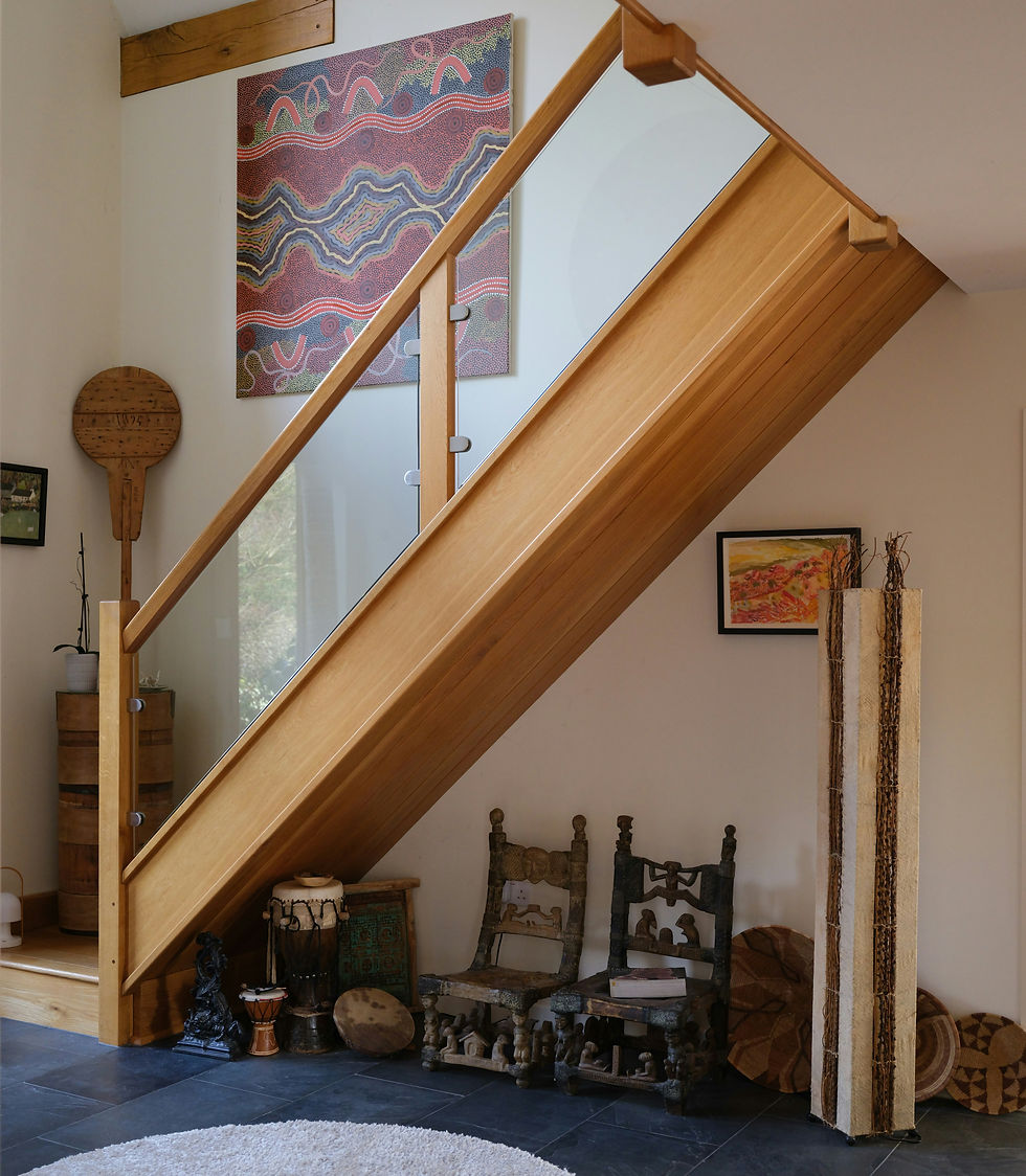 stairs with glass balustrade