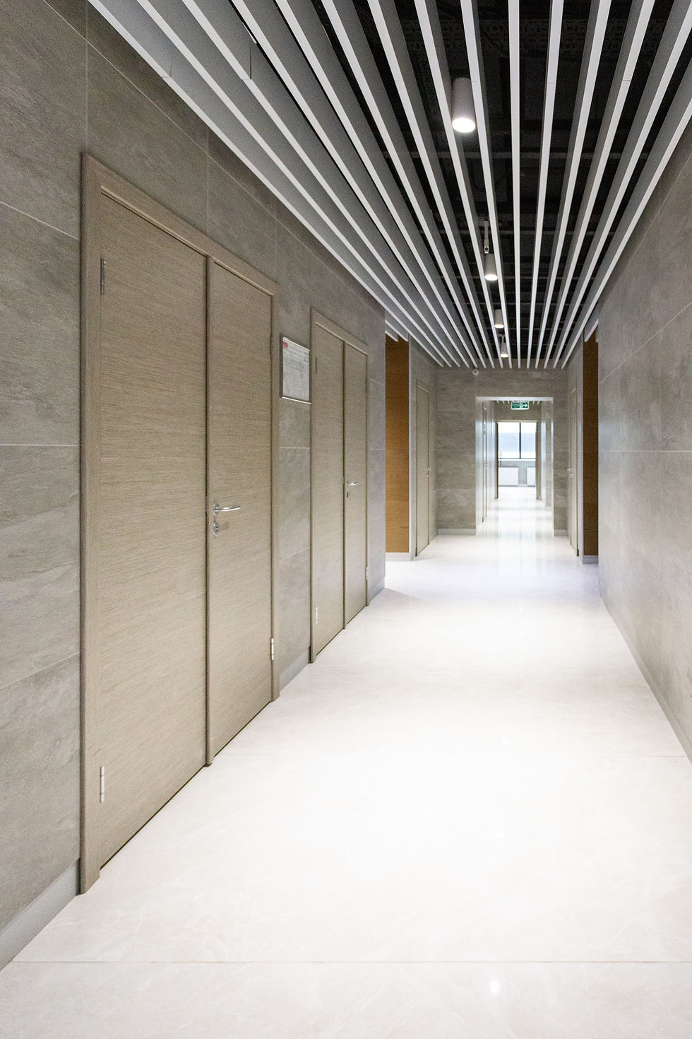 building hallway with bright light