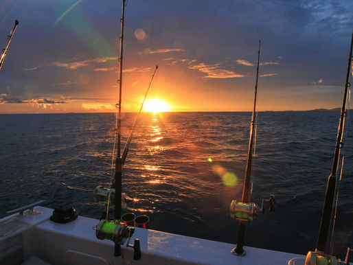 Charter Fishing Boat Sunset