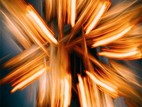 Fiery lights representing the Holy Spirit