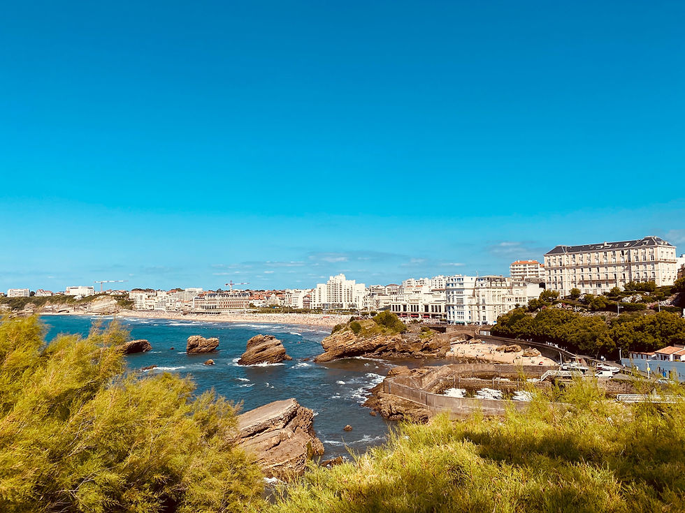 Biarritz, France View with Water and Greenery