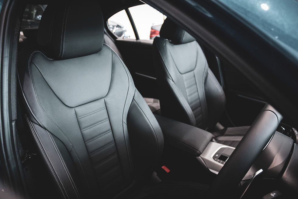 Black automotive Leather Car, Tirrena Leather Processing, tanning company based in Lonigo (VI)