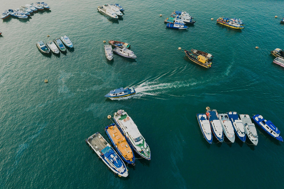 Boats in ocean