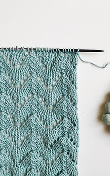 blue knitted lace project