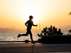 Jogging at sunset