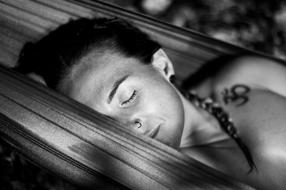 a young man sleeping