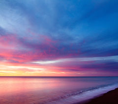 pink and blue sunset