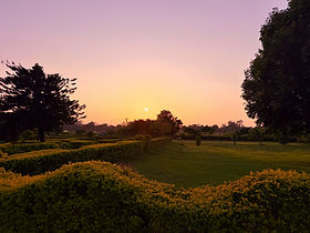 Sunset over a temple