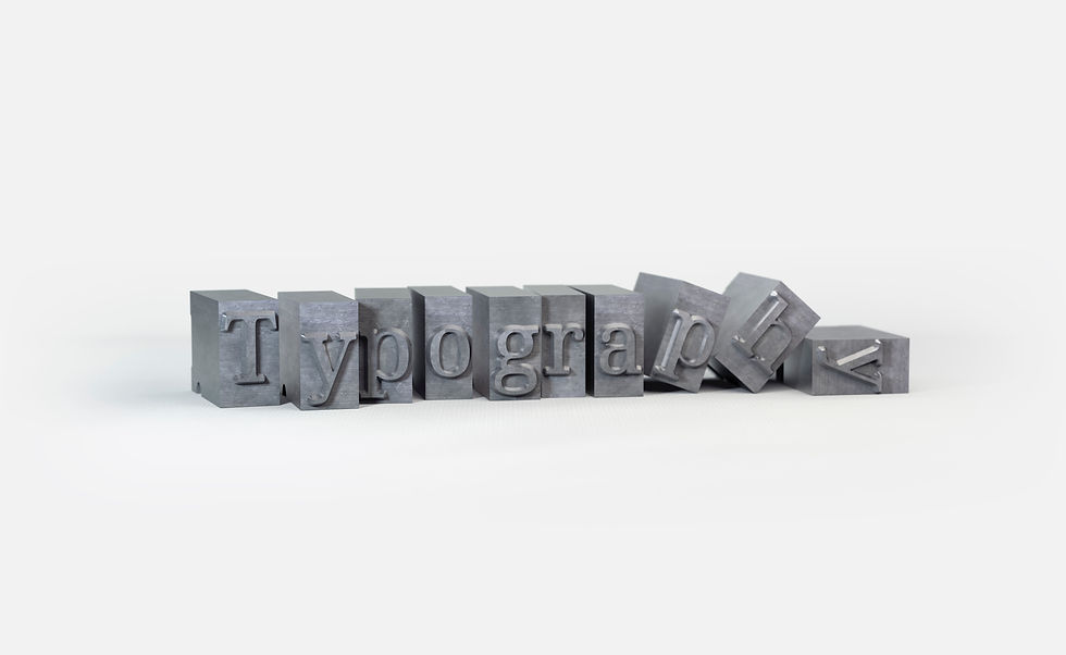The word "Typography" spelled out with type blocks