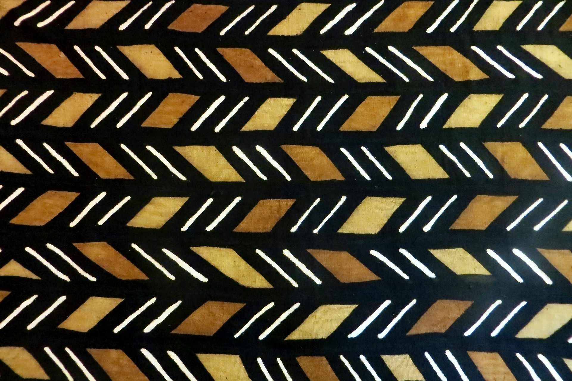 Bogolanfini, a traditional Malian mudcloth made with fermented mud and plant dyes.