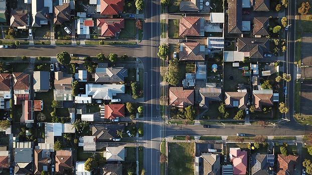 Aerial view of a suburban neighborhood. Image by Tom Rumble.