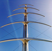 Standing rigging and mast of the superyacht