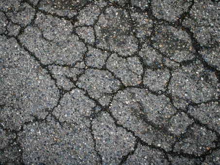 Cracked pavement