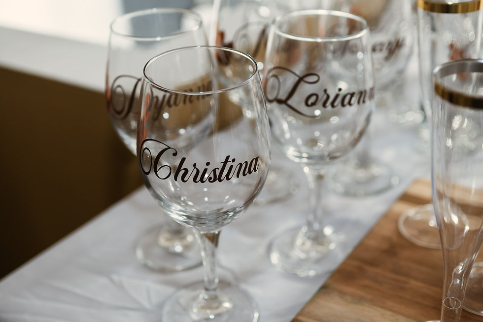 wine glasses with names on them