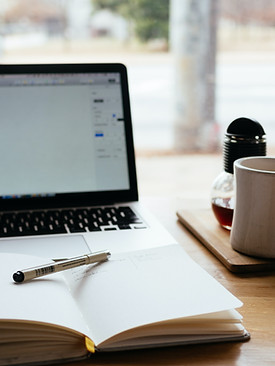 Open laptop on a desk
