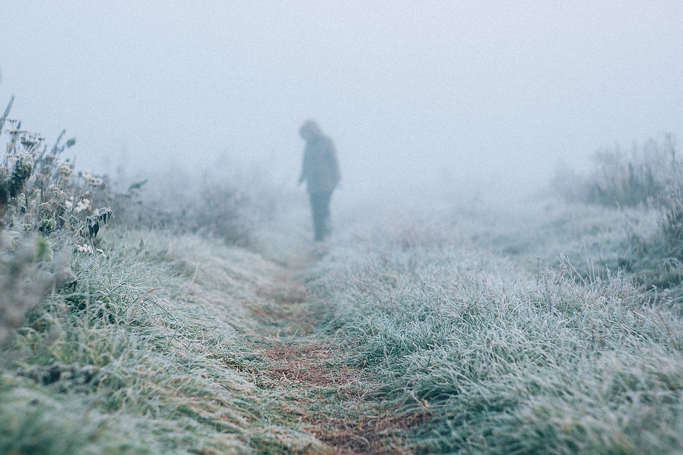 woman in fog