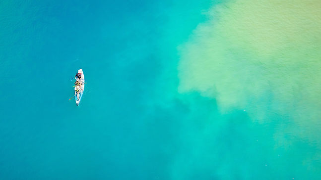The ocean from an aerial view