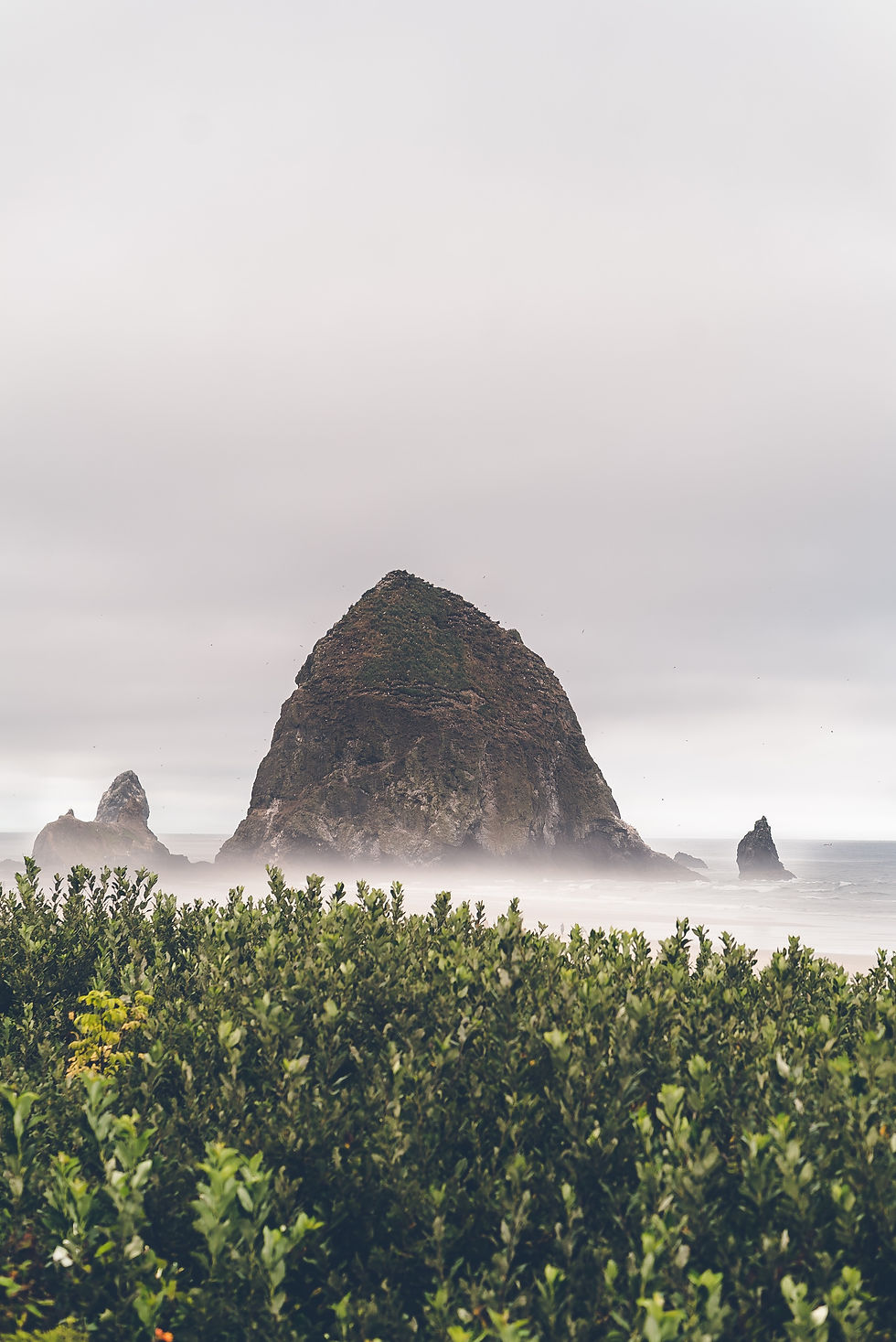 Haystack Rock in Cannon Beach in Oregon