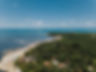 Aerial view of Velha Boipeba and lined by white sand beaches