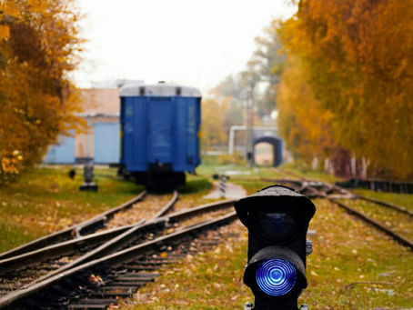 A train departing