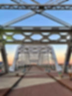 A bridge in Nashville at sunset