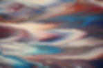 Fluid acrylic pour art piece featuring muted swirling waves of blue cream burgundy