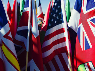 Montage of flags from different countries around the world