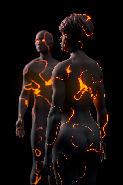 Red-hot joint X-ray image indicating inflammation pain zones.