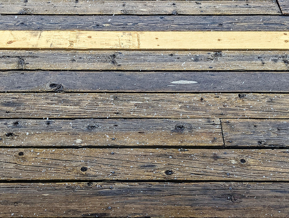 repaired wood deck