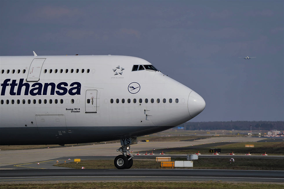 A Lufthansa Boeing 747 on the ground