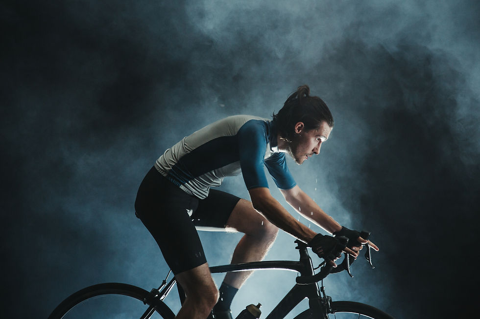 Man on bike demonstrating endurance training