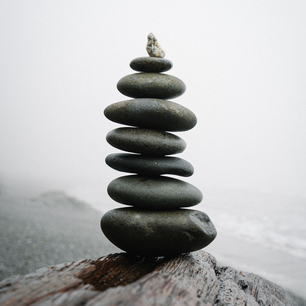 stones are stacked on top of each other