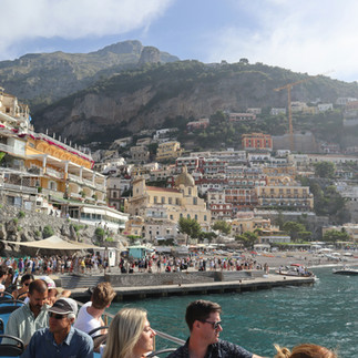 Traffic jam on the ferry Amalfi docks