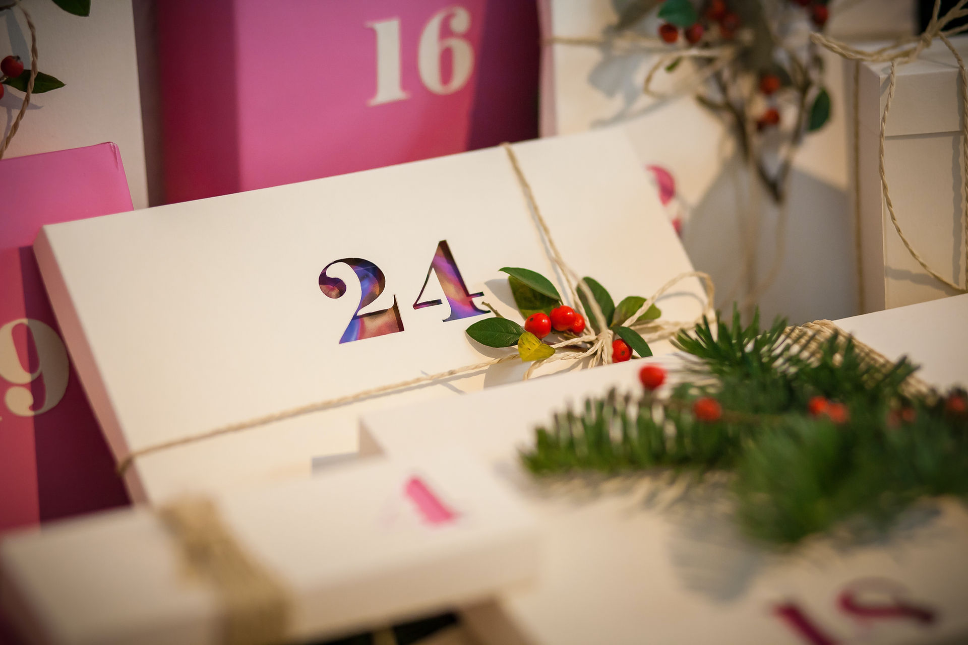 Adventskalender mit Deko