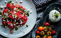 Roast pepper and feta salad