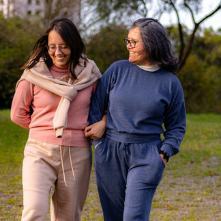 two women walking