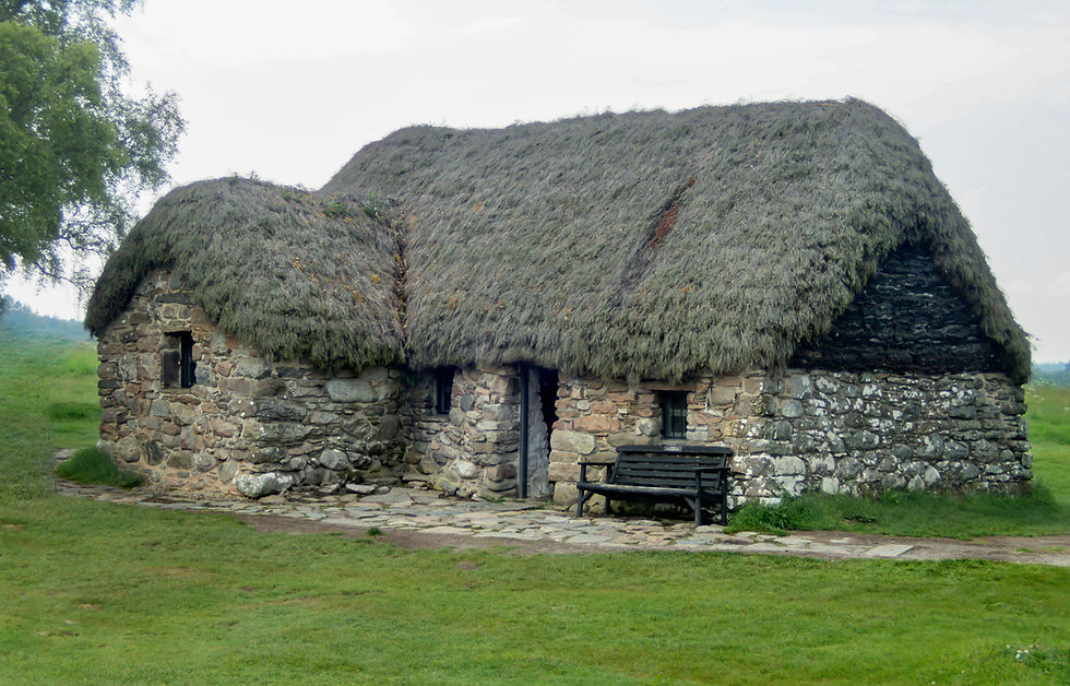 Leanach cottage, the only surviving building from the time of the battle and field hospital for the British on April 16th 1746. Photo Credit Ray Harrington.
