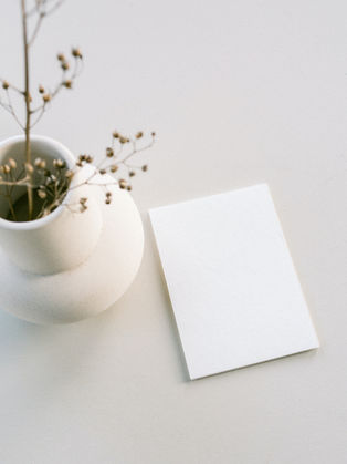 Neutral stationery with florals.