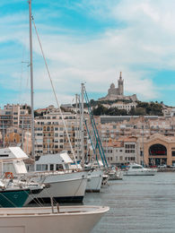 A picture of a marina at Marseille, France.