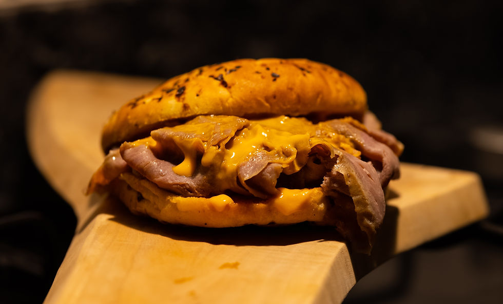 cheesy barbecue burger