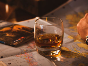 A glass filled with whisky