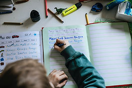Elementary student writing