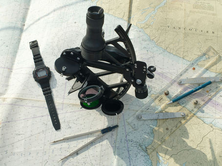 Nautical chart with navigation markings, representing the operational detail behind a cruise ship itinerary beyond the port list.