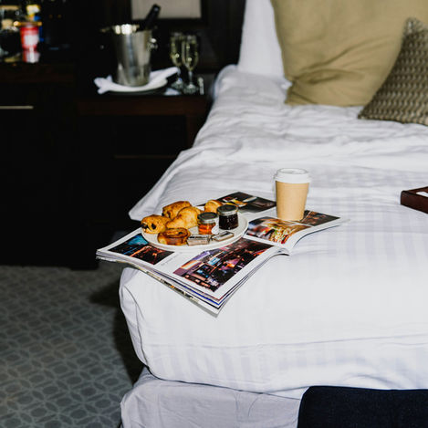 morning routine coffee in bed 
