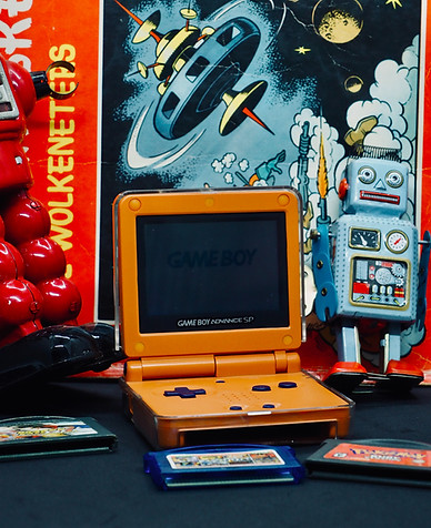 Decorative image of an old gameboy games console