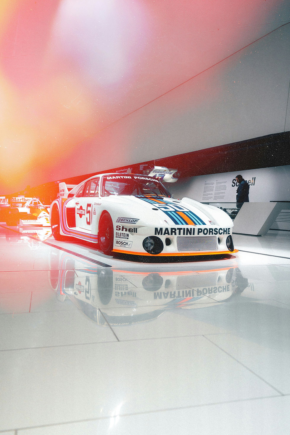 A Porsche 935 in Martini Racing livery found within the Porsche Museum
