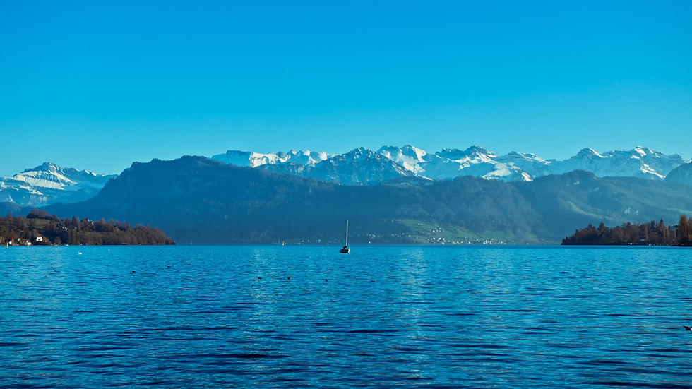View over Lake Lucerne and the Alps