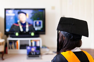Hybrid live graduation with at home and on-site ceremonies.